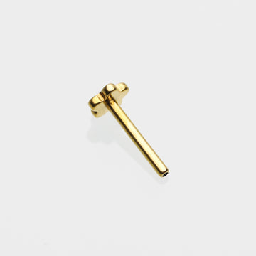 Detail View 1 of Implant Grade Titanium OneFit Threadless Golden Flower Base Flat Back Stud Labret Bar Part